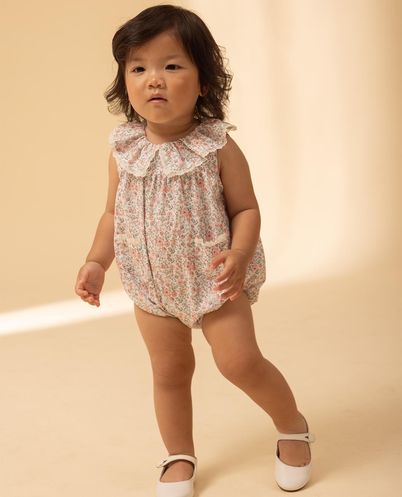 Imagem 0 de Babygrow para Bebé com Estampado Floral e Folho no Decote