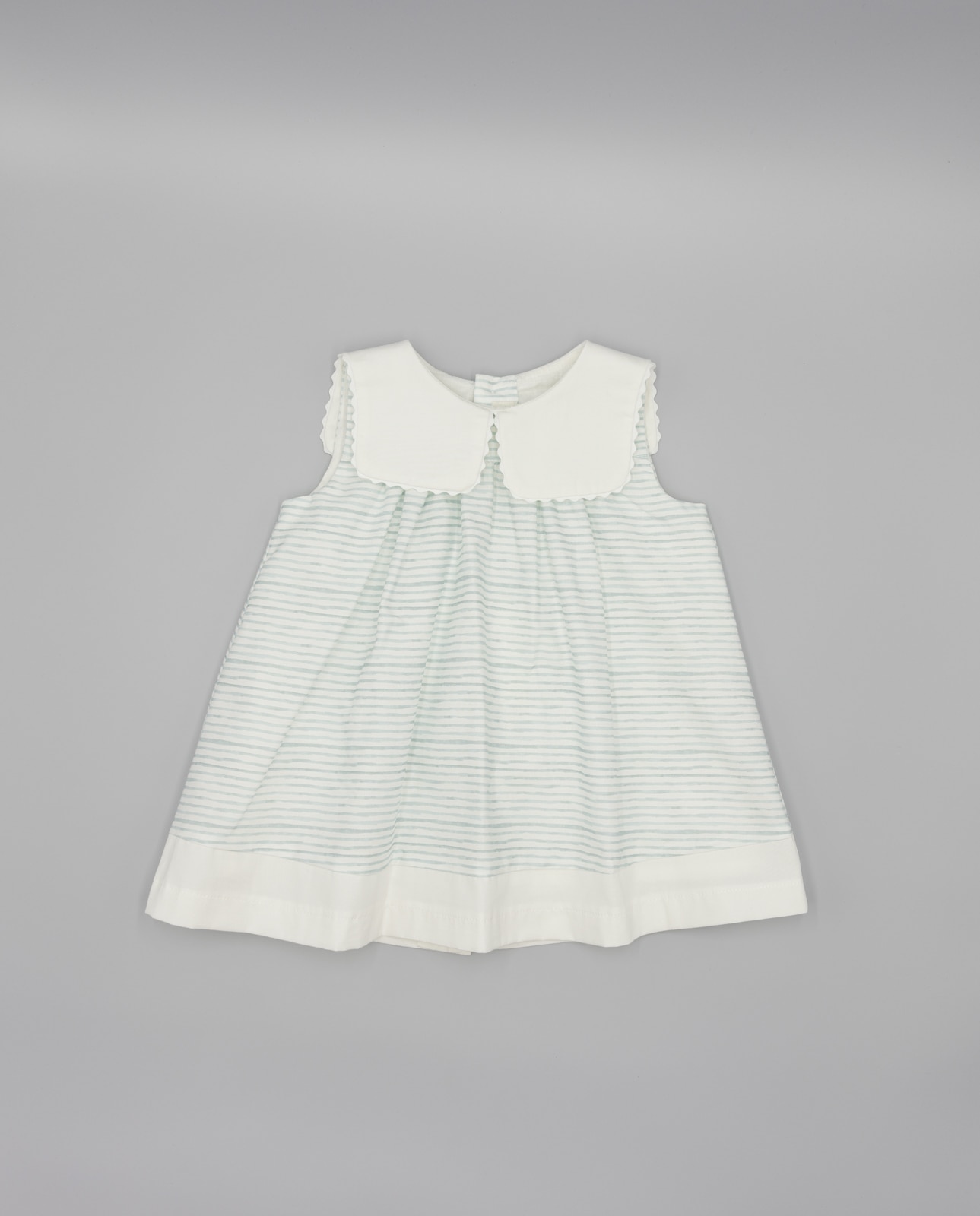 Vestido para Bebé Às Riscas com Gola Marinheira Azul-claro-1
