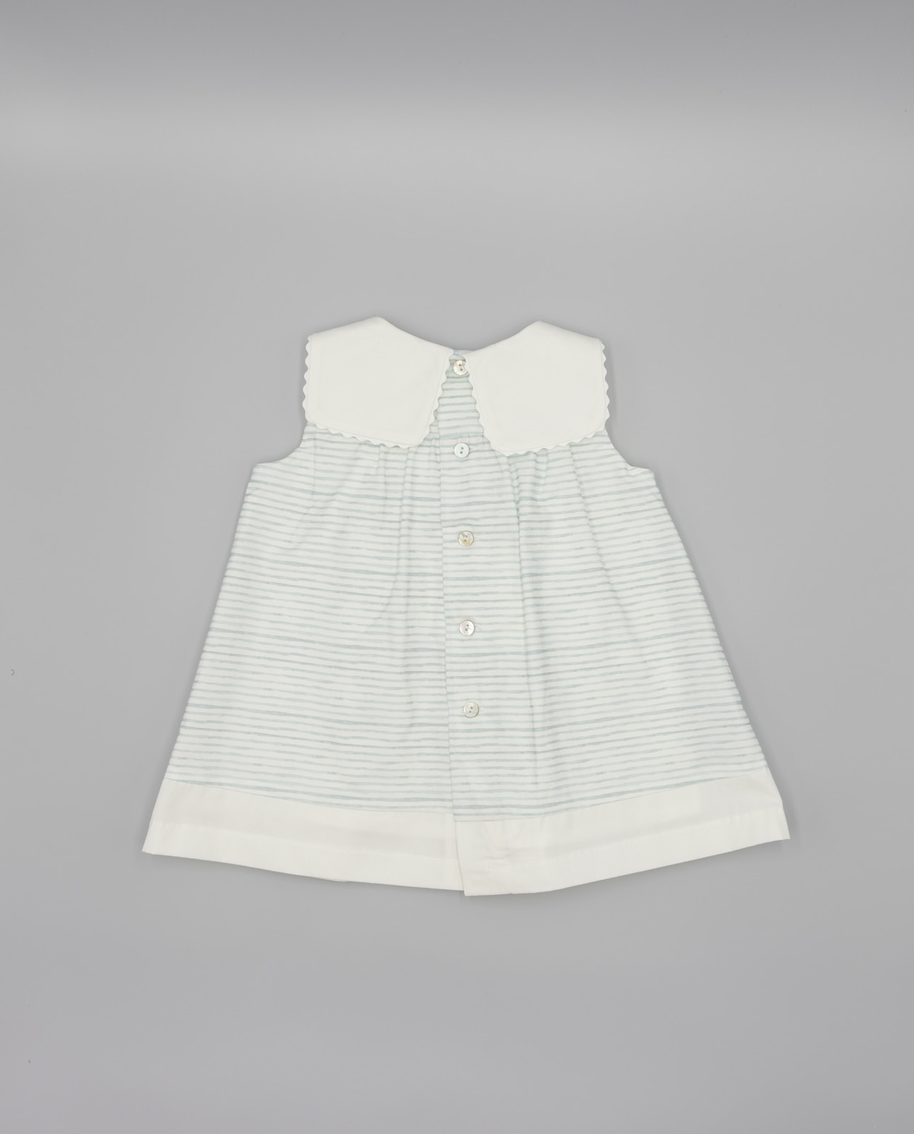 Vestido para Bebé Às Riscas com Gola Marinheira Azul-claro-2