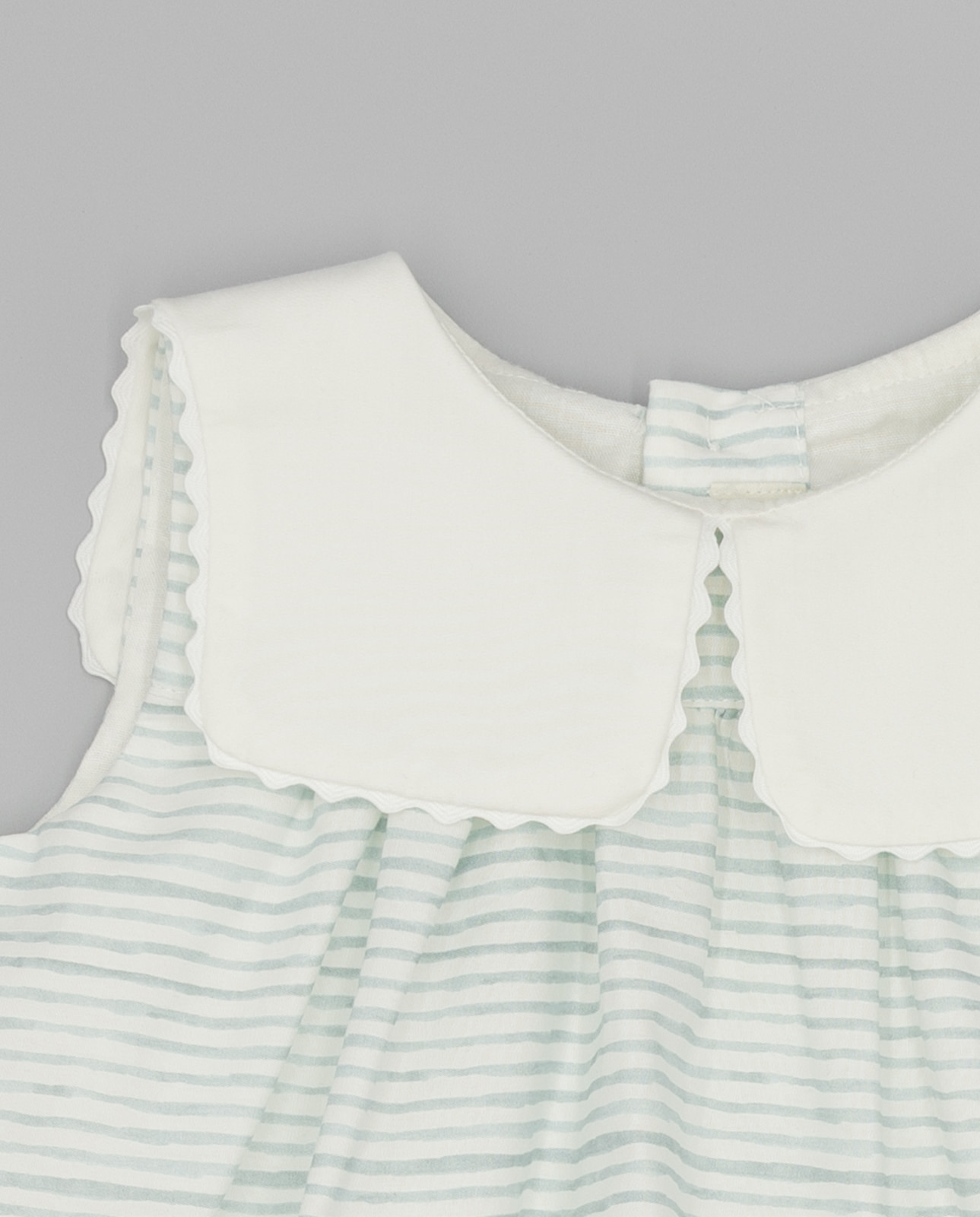 Vestido para Bebé Às Riscas com Gola Marinheira Azul-claro-3