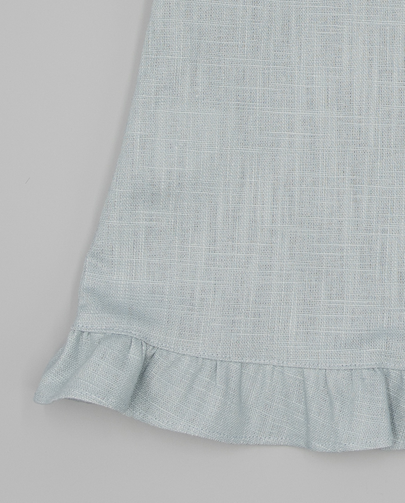 Blusa Infantil de Linho com Folho na Bainha e Botões Nácar Fina Ejerique Verde Água-3