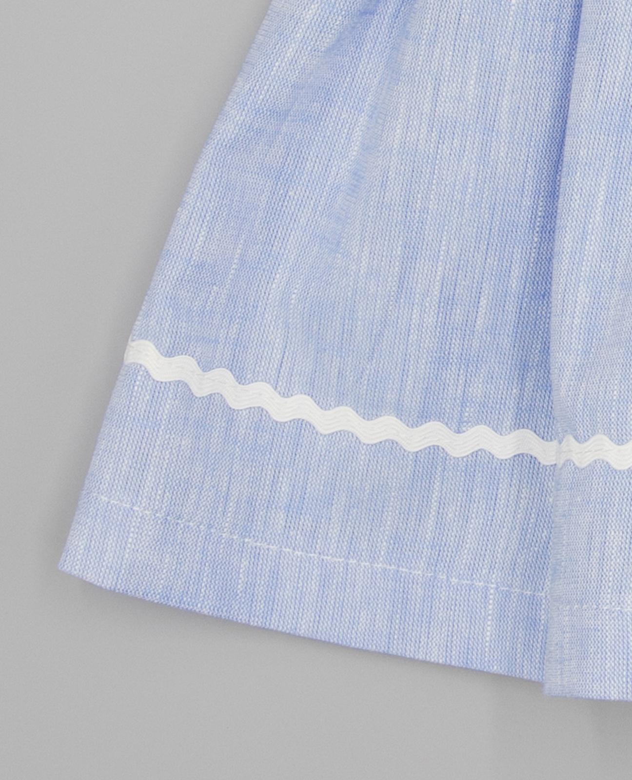 Saia Infantil com Ondulina e Cintura Elástica Franzida Azul-claro-3