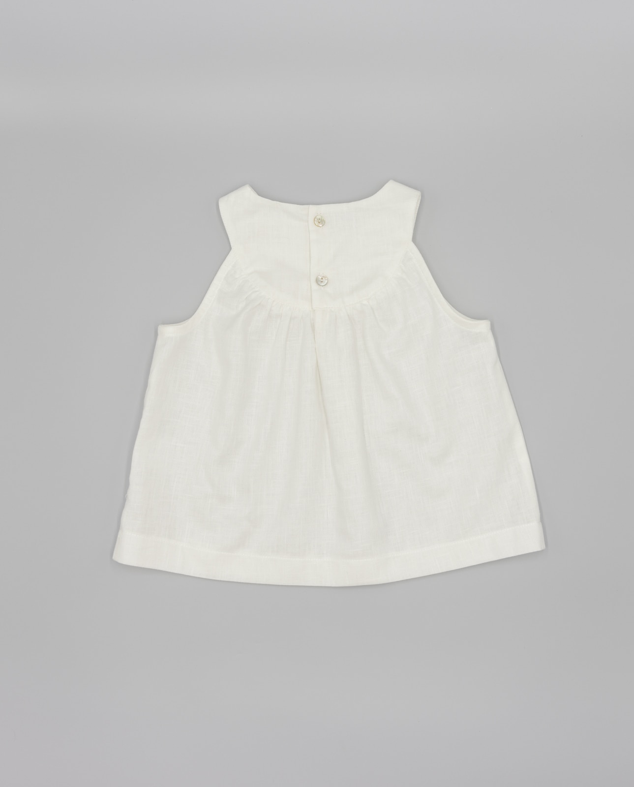Blusa Infantil em Linho com Ombros Entrados Fina Ejerique Branco-2