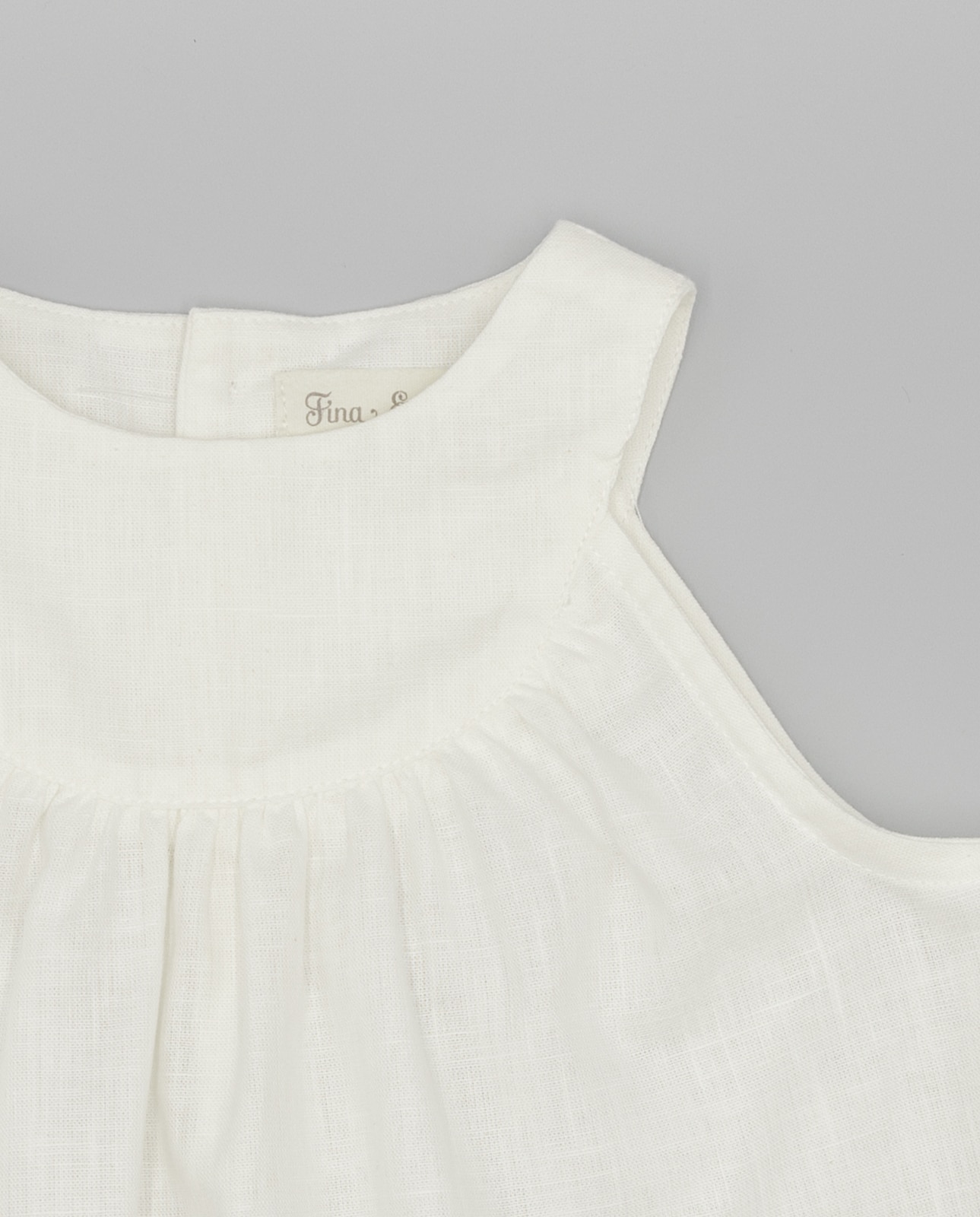 Blusa Infantil em Linho com Ombros Entrados Fina Ejerique Branco-3