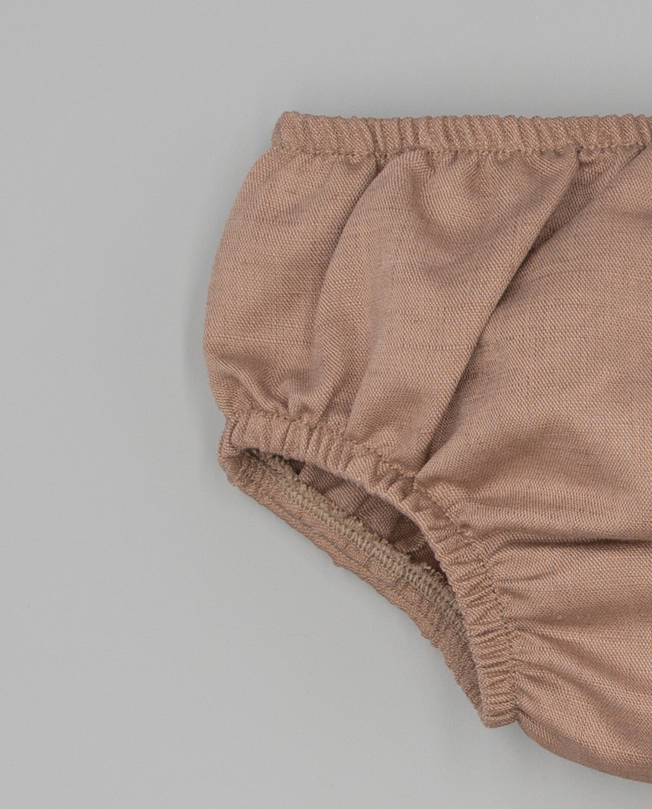 Cobre-fraldas para Bebé em Linho Liso Fina Ejerique Castanho-claro-3