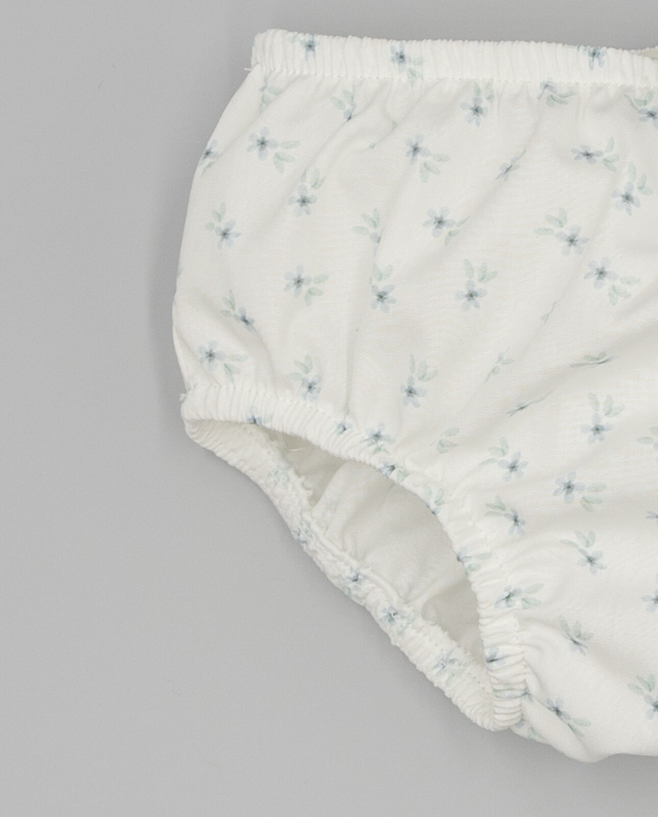 Tapa Fraldas de Bebé em Algodão com Estampado Floral Fina Ejerique Branco-3