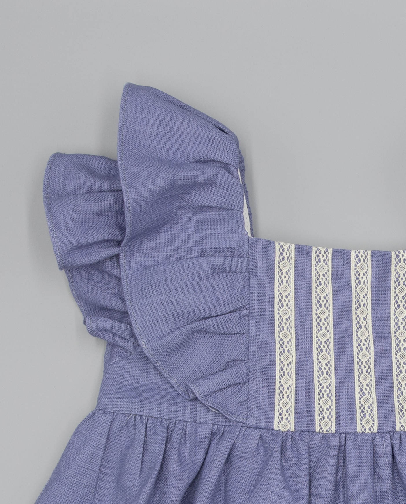 Vestido para Bebé de Linho Fina Ejerique Azul-3