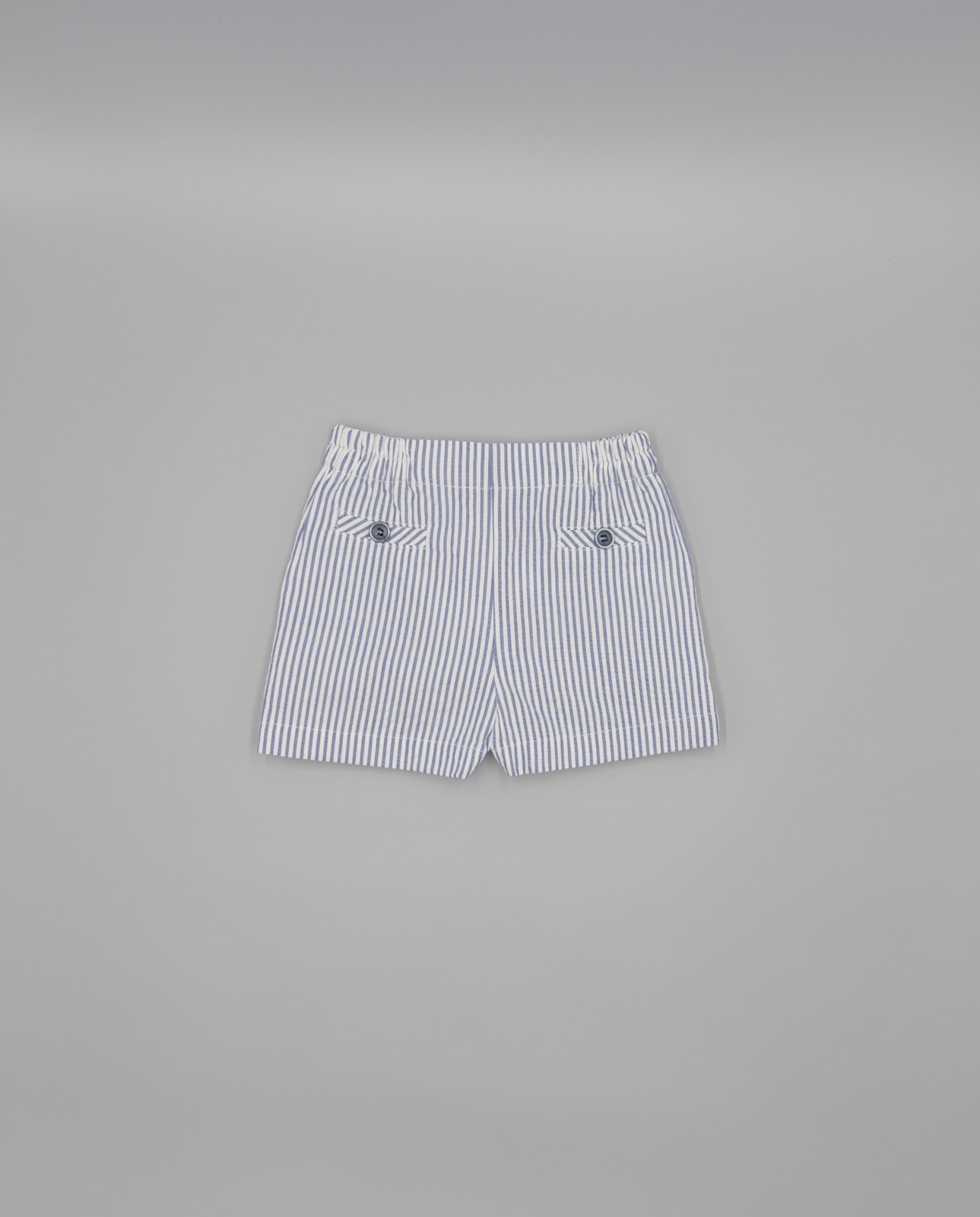 Imagem 0 de Bermudas Infantil Seersucker Às Riscas com Cintura Elástica