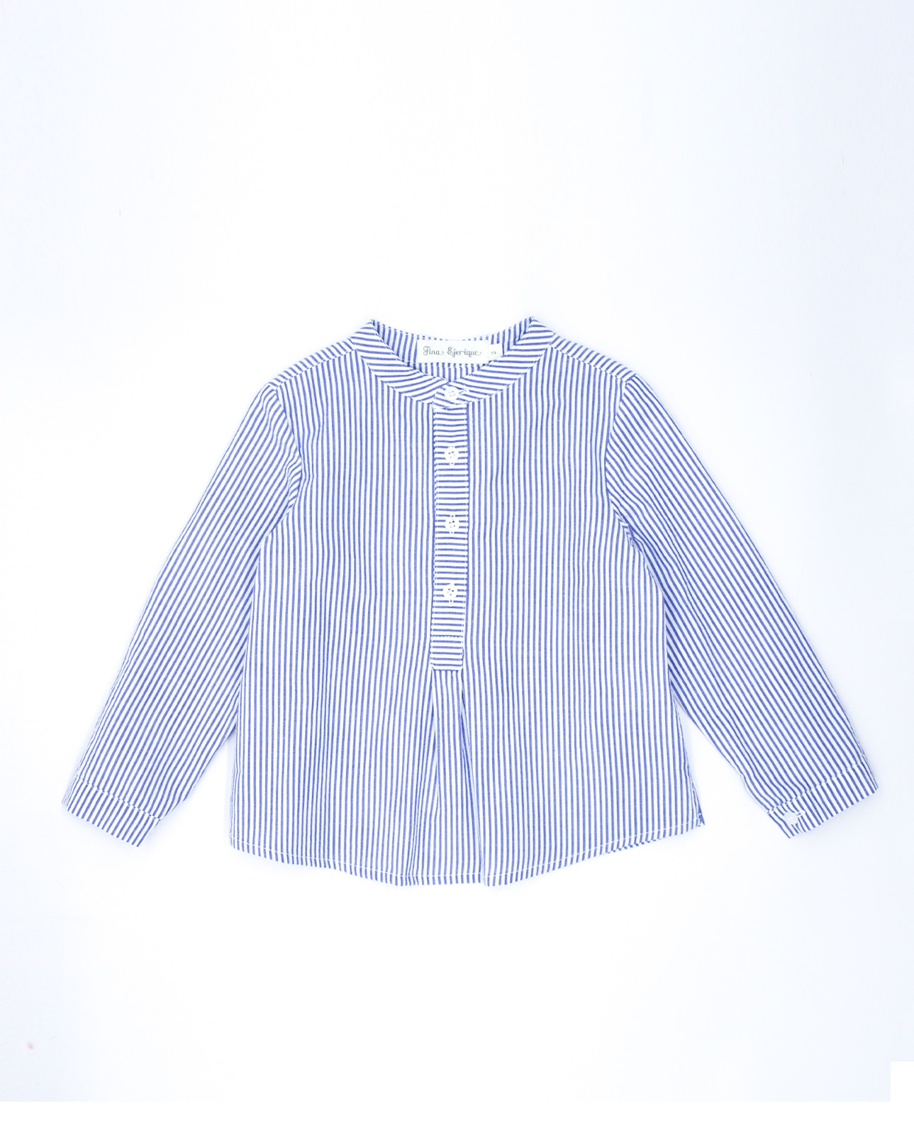 Camisa para Bebé Seersucker Às Riscas com Gola À Padre e Manga Comprida Azul-marinho-2