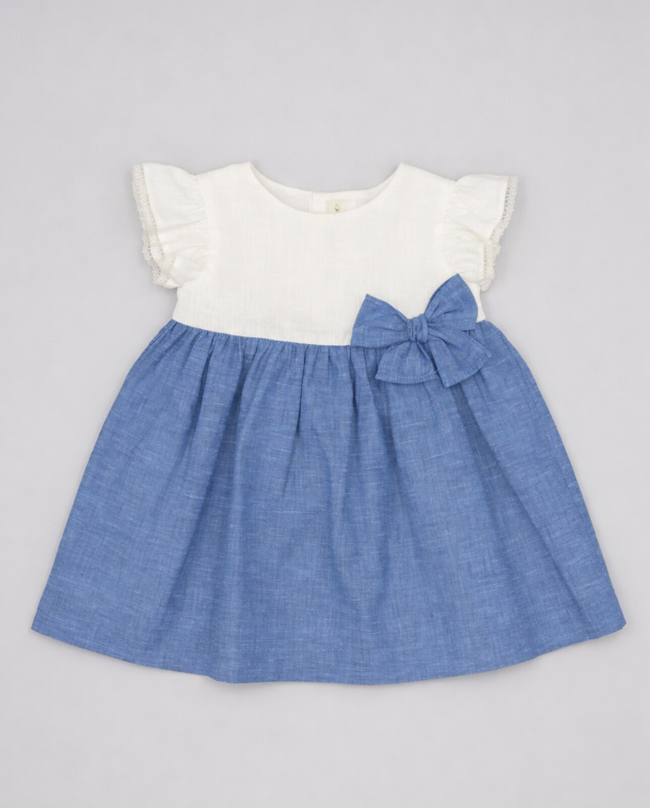 Vestido para Bebé de Algodão Azul-marinho-2