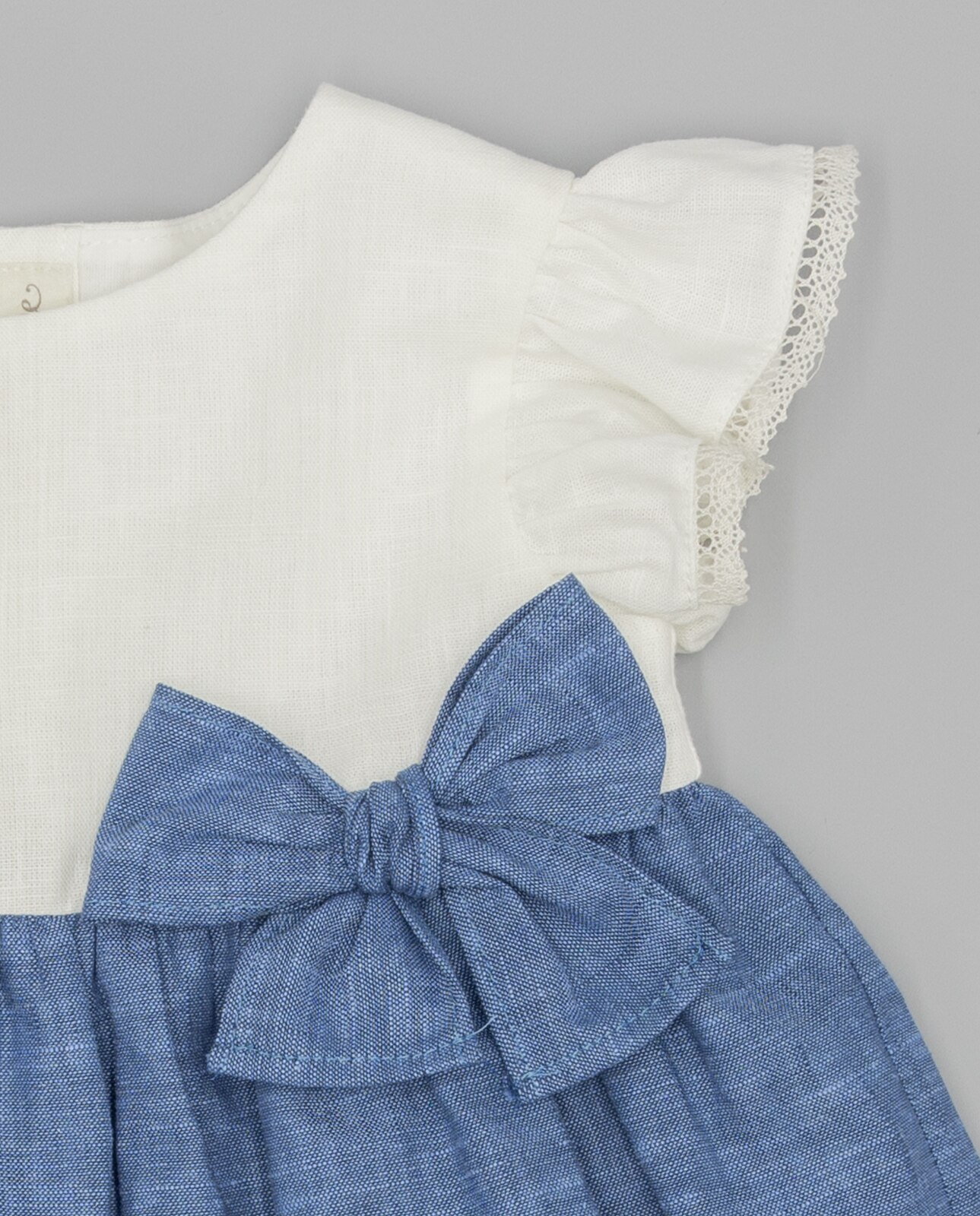 Vestido para Bebé de Algodão Azul-marinho-4