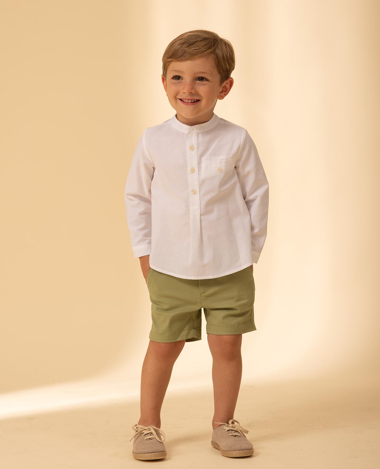 Imagem 0 de Camisa para Bebé Oxford com Gola À Padre de Manga Comprida