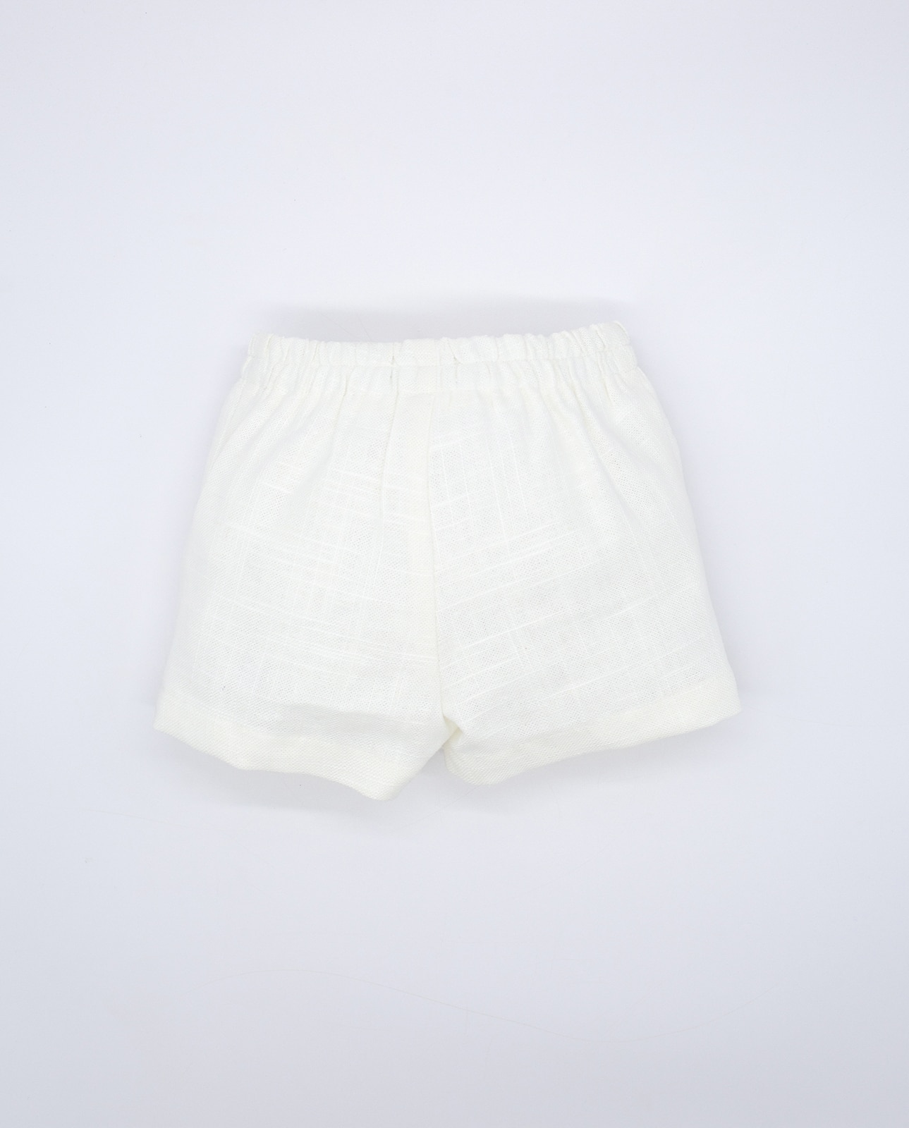 Bermudas para Bebé em Linho com Cintura Elástica Fina Ejerique Cru-3