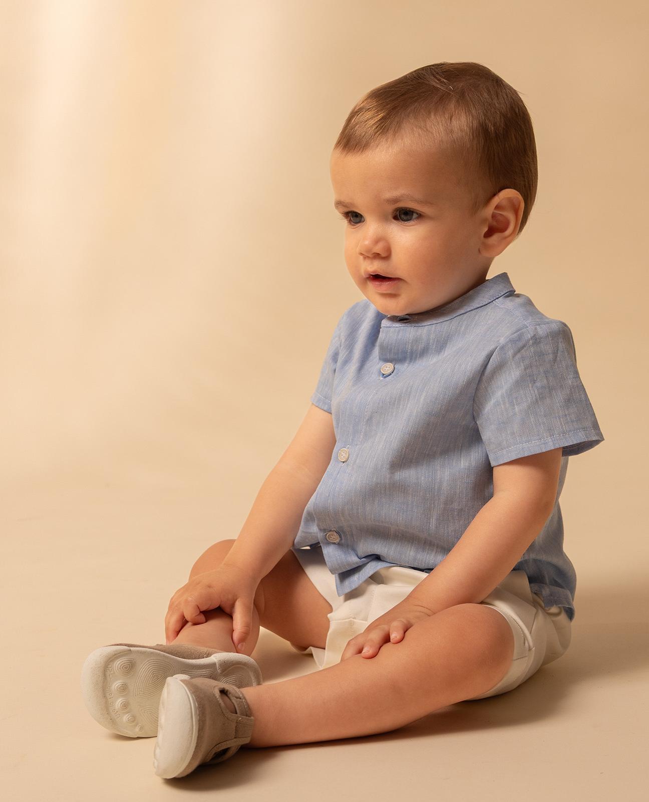 Imagem 0 de Bermudas para Bebé em Linho com Cintura Elástica