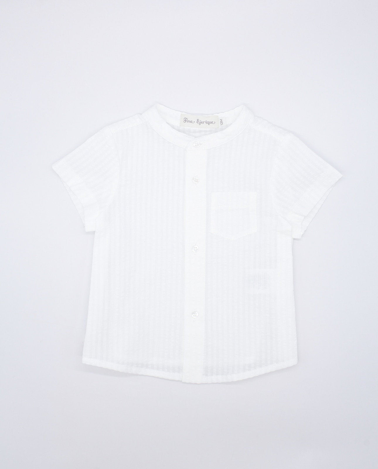 Imagem 0 de Camisa para Bebé Seersucker com Gola À Padre de Manga Curta