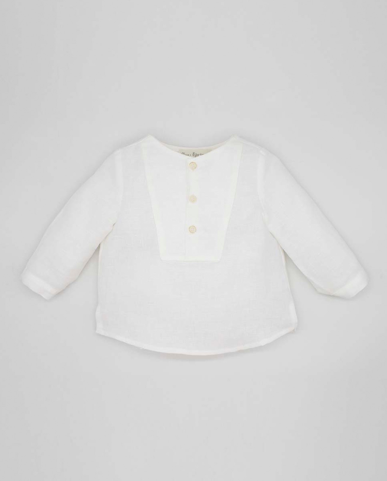 Imagem 0 de Camisa Infantil de Linho com Canesú e Aba Frontal