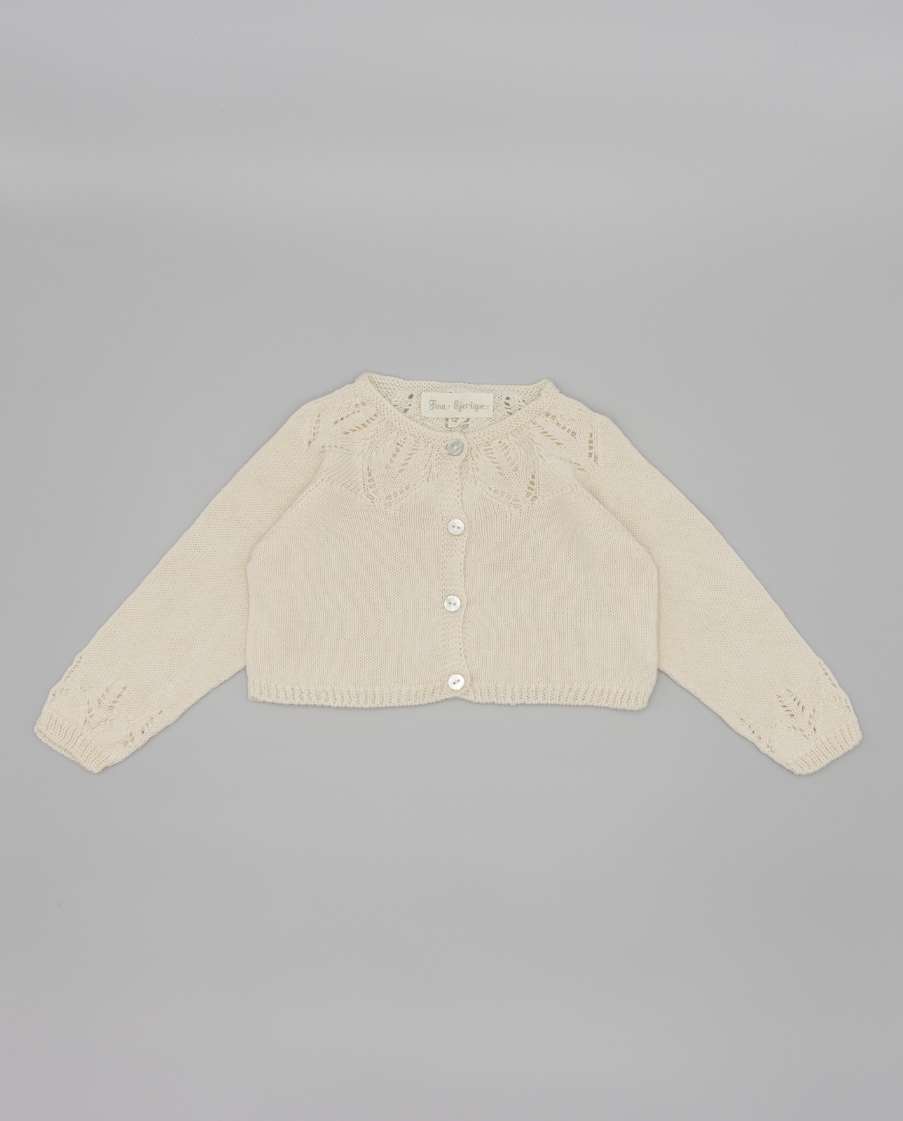 Imagem 0 de Casaco Infantil em Tricô de Algodão com Perfurados