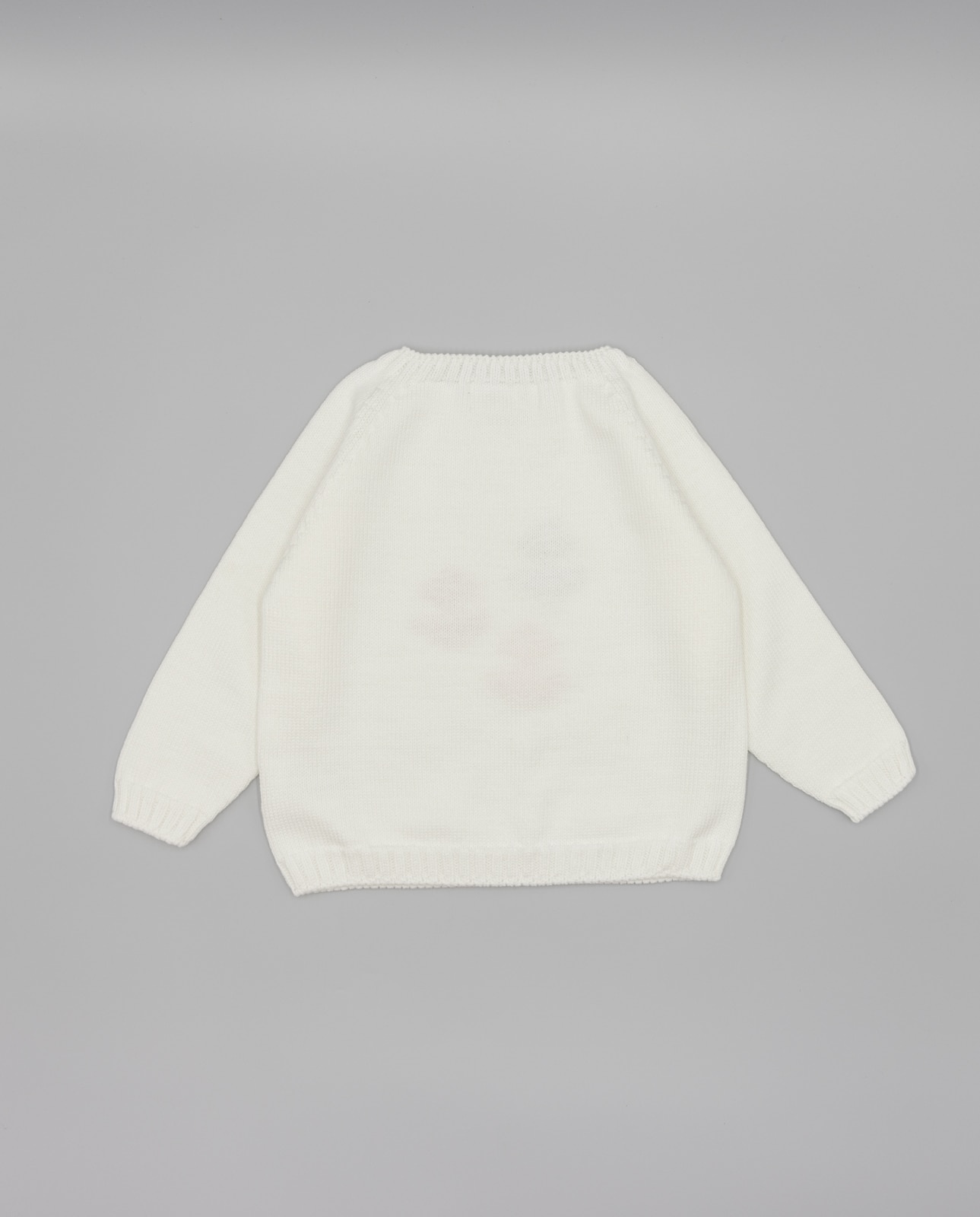 Camisola para Bebé em Tricô de Algodão com Âncoras Jacquard Fina Ejerique Branco-2