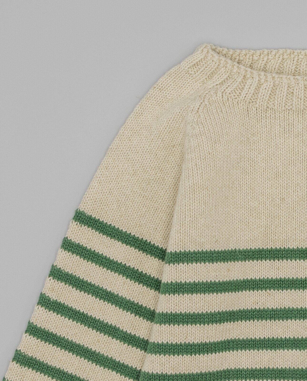 Camisola para Bebé Às Riscas de Tricô em Algodão e Linho Fina Ejerique Cru-3