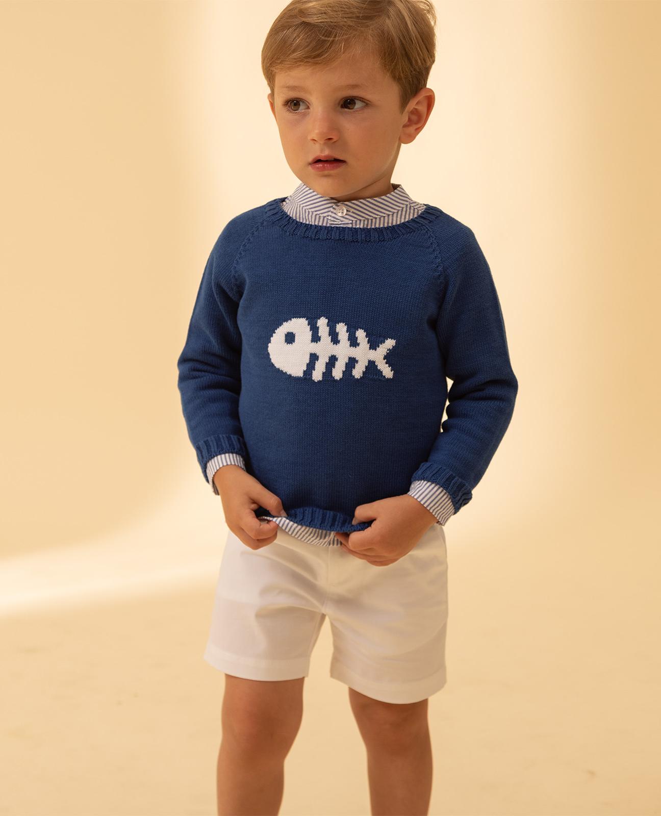 Imagem 0 de Camisola Infantil de Malha em Algodão com Peixe