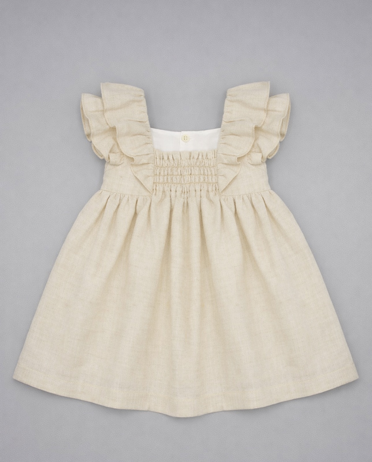 Vestido para Bebé de Linho Cru-2
