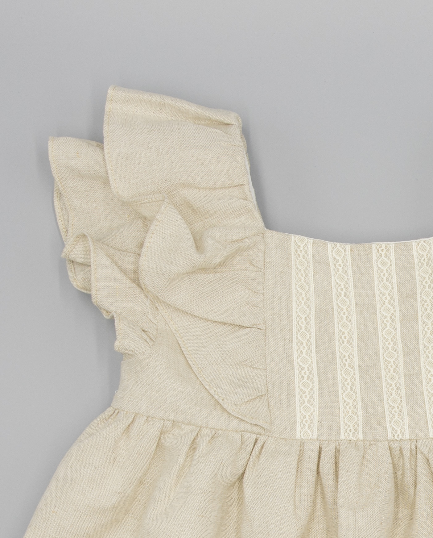 Vestido para Bebé de Linho Cru-3