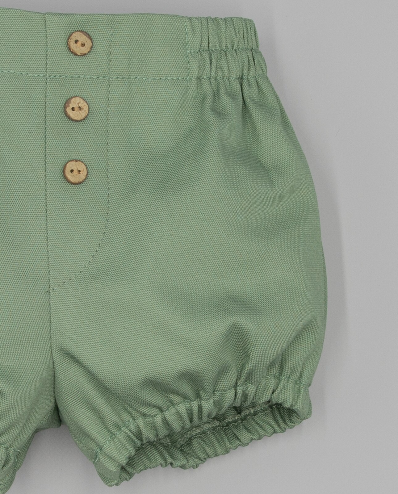 Bermudas para Bebé em Loneta com Borrachas na Perna Fina Ejerique Verde-claro-3