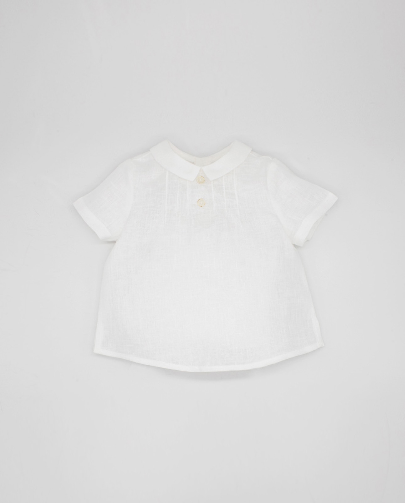 Imagem 0 de Camisa para Bebé de Linho com Lorzas e Gola em V