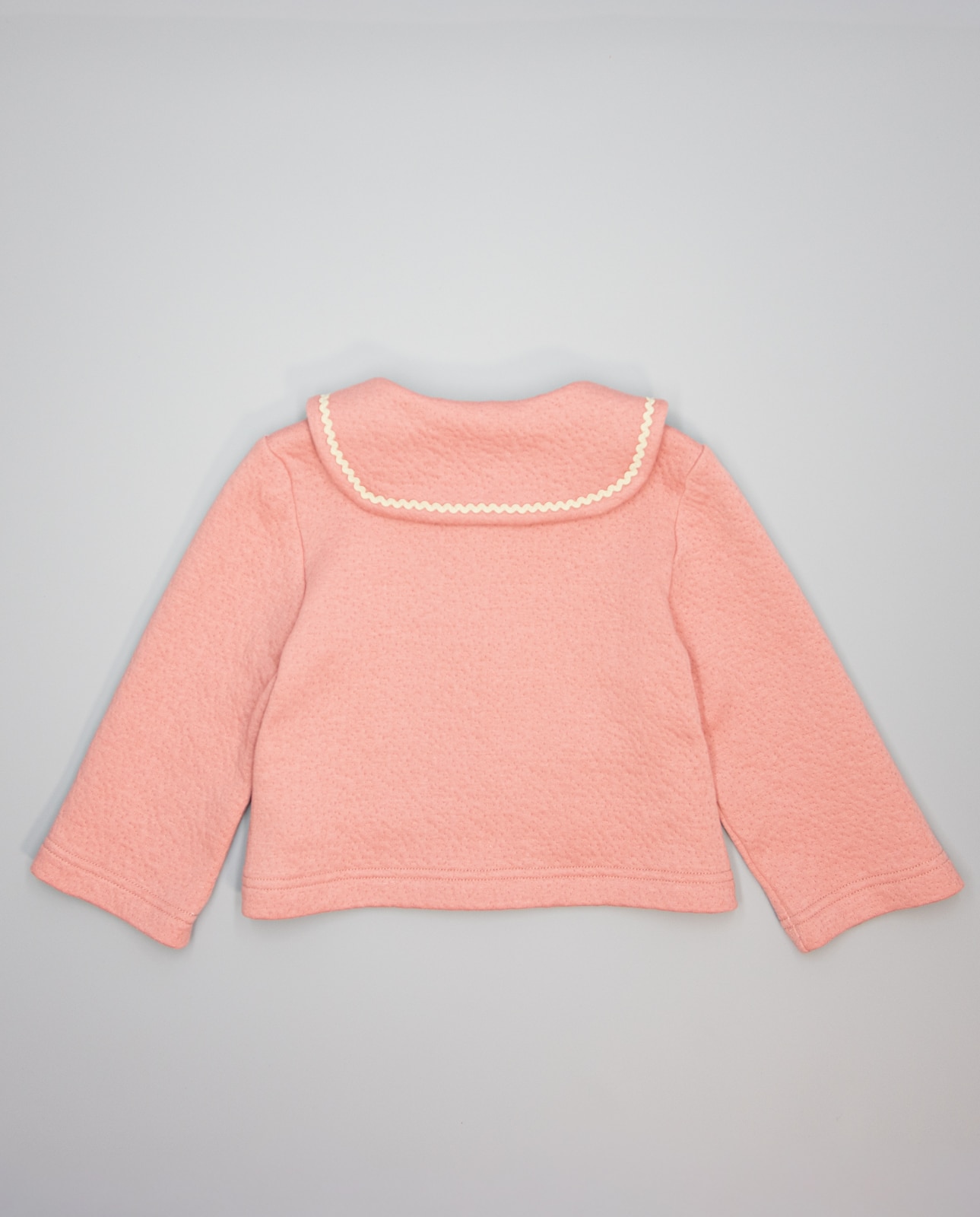 Casaco Infantil de Felpa Rosa com Gola Marinheira e Ondulina Rosa-2