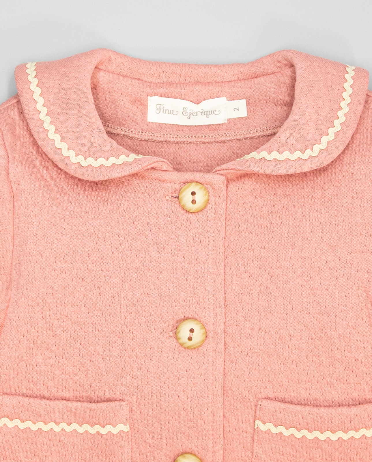 Casaco Infantil de Felpa Rosa com Gola Marinheira e Ondulina Rosa-3