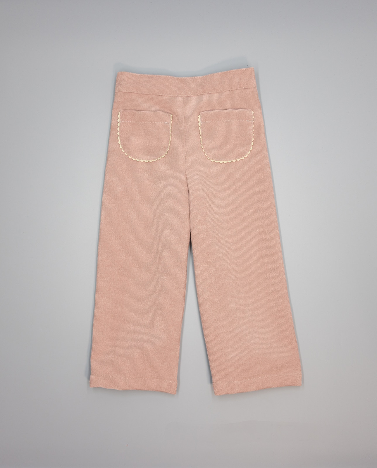 Calças Rosa de Bombazina com Bolsos Plastrão e Ondulina Rosa-2