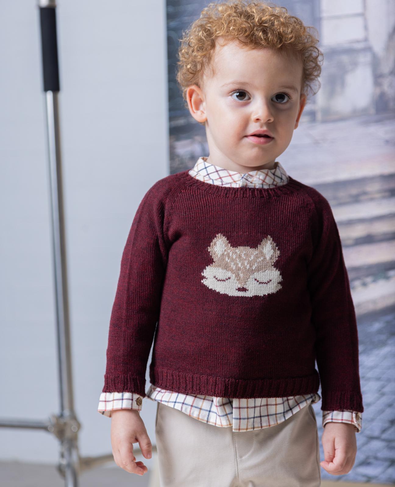 Camisa Infantil Aos Quadrados Janela Multicolor com Gola À Padre e Botões de Madeira Mostarda-4
