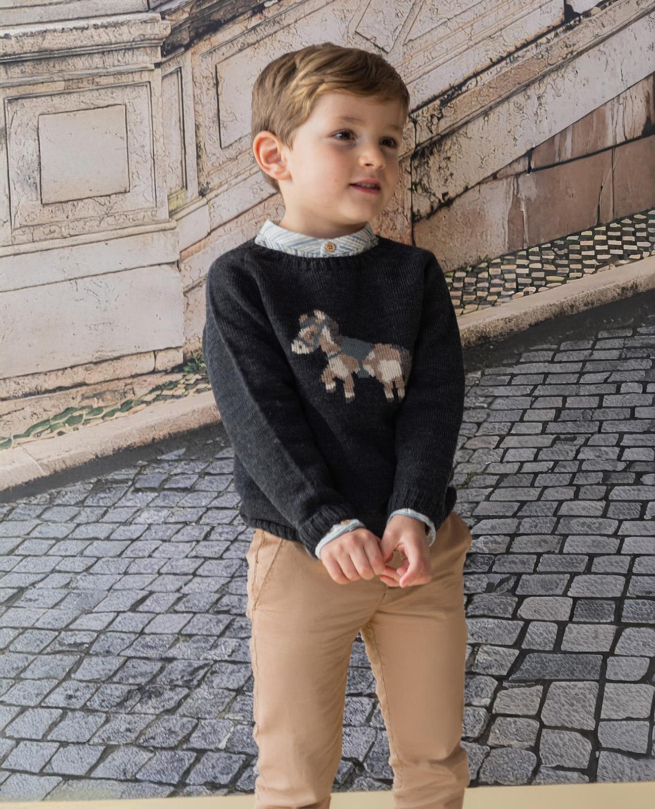 Imagem 0 de Calças Infantil de Sarja com Bolsos e Ajuste Interior