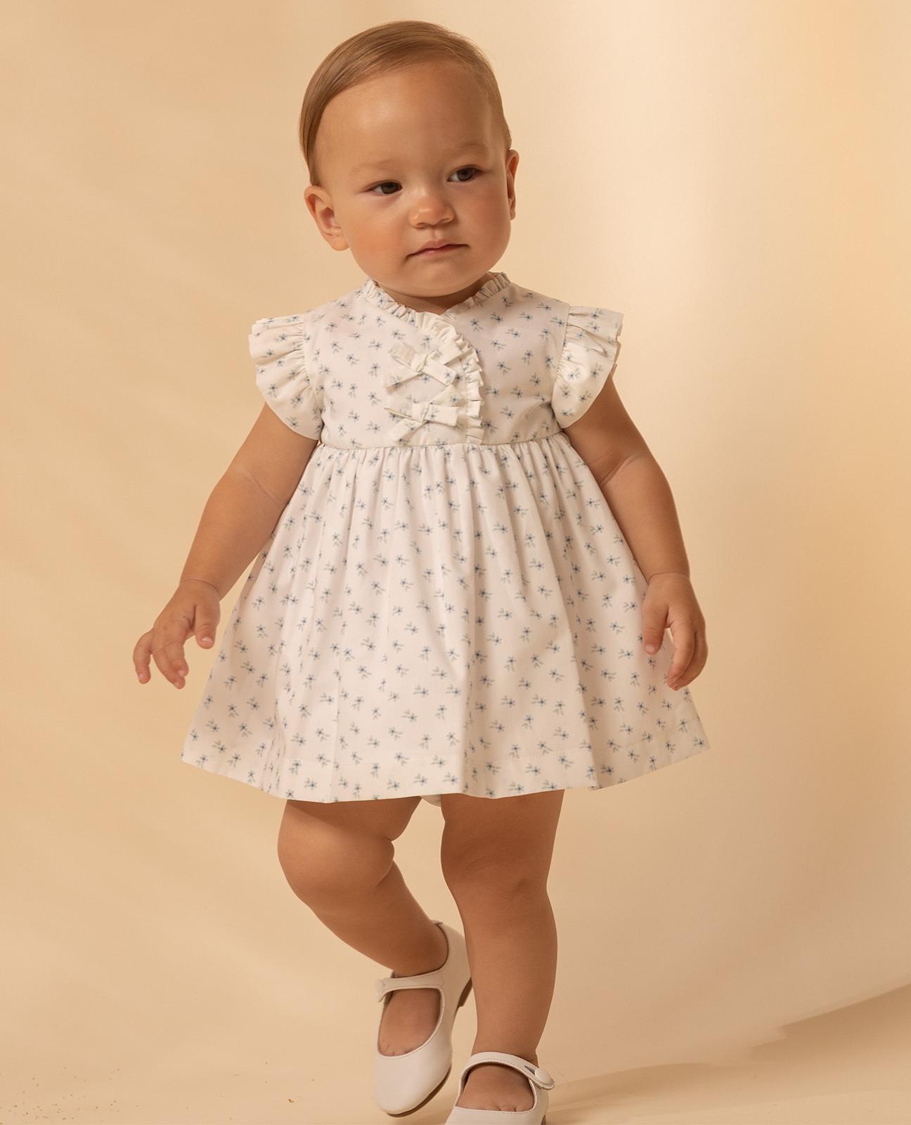 Imagem 0 de Vestido para Bebé com Estampado Floral e Laços Frontais