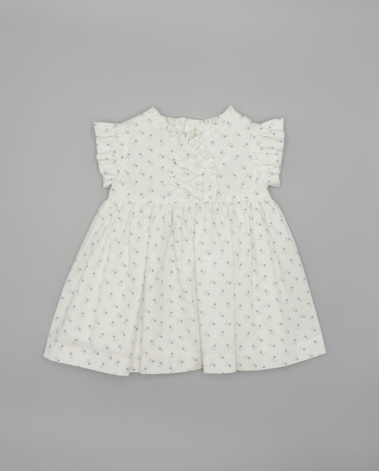 Vestido para Bebé com Estampado Floral e Laços Frontais Fina Ejerique Branco-2