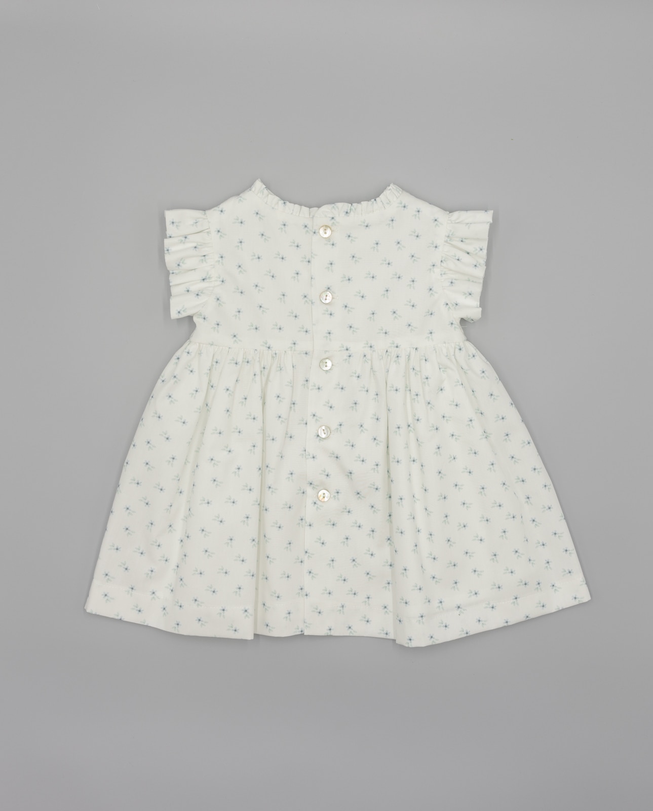 Vestido para Bebé com Estampado Floral e Laços Frontais Fina Ejerique Branco-3