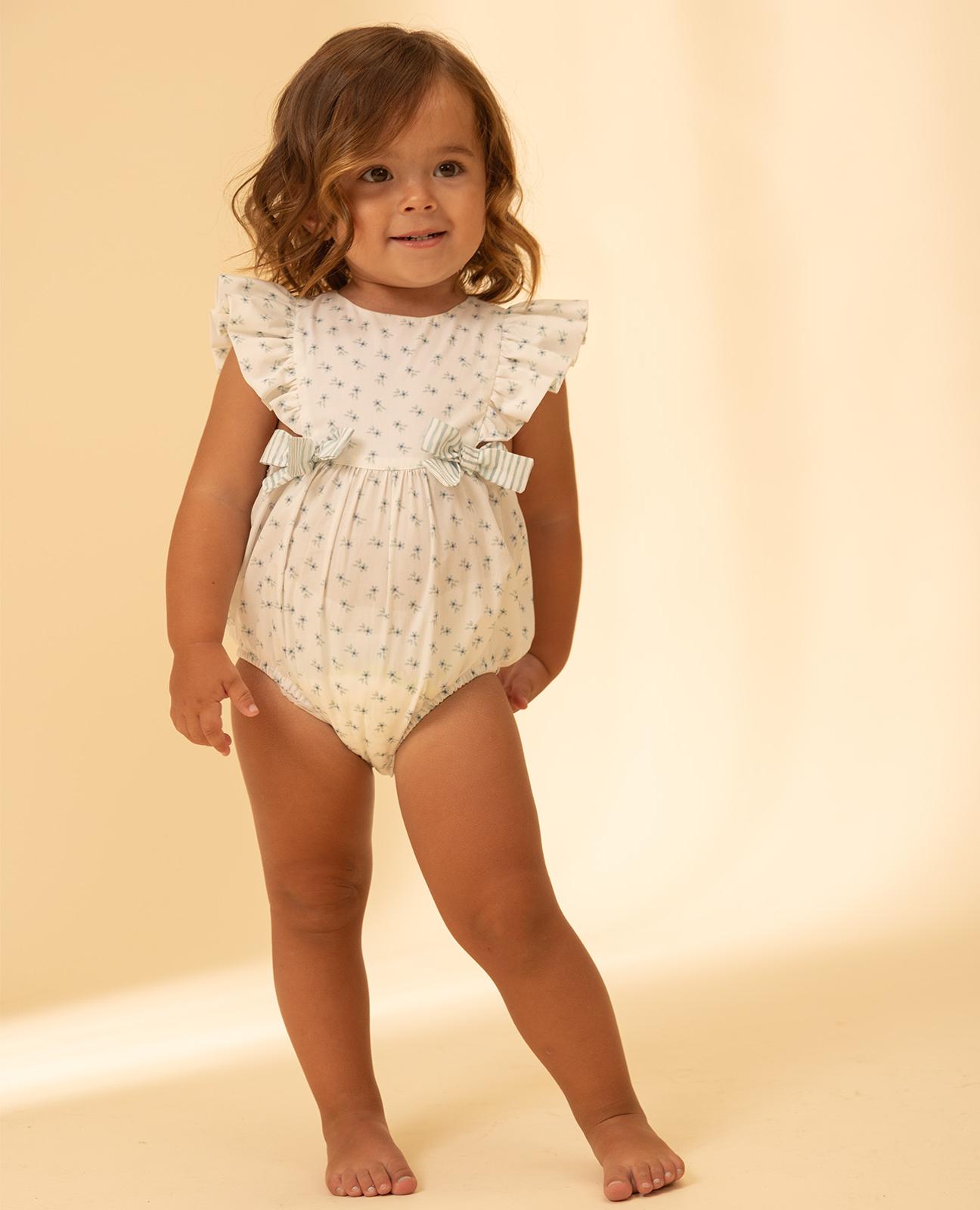 Imagem 0 de Babygrow para Bebé com Estampado Floral e Laços Laterais