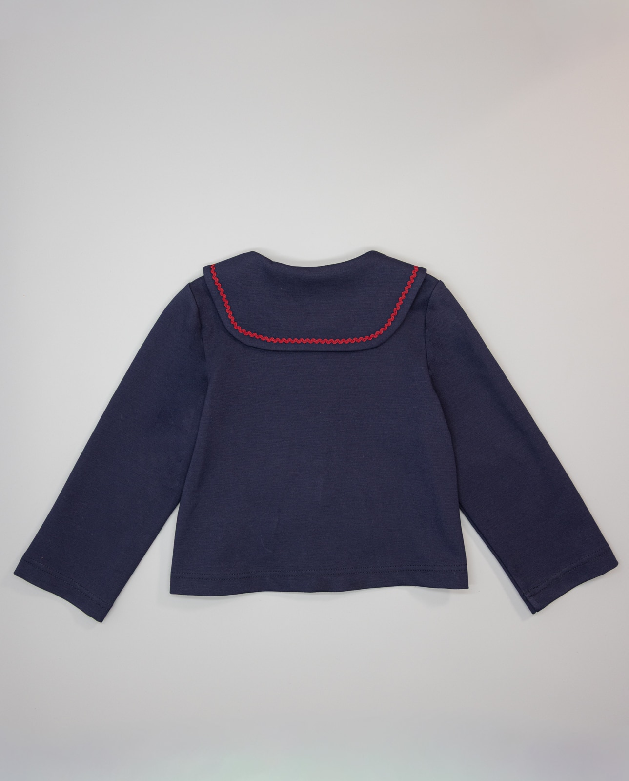 Casaco Infantil de Felpa com Gola Marinheira e Ondulina Marinho-3