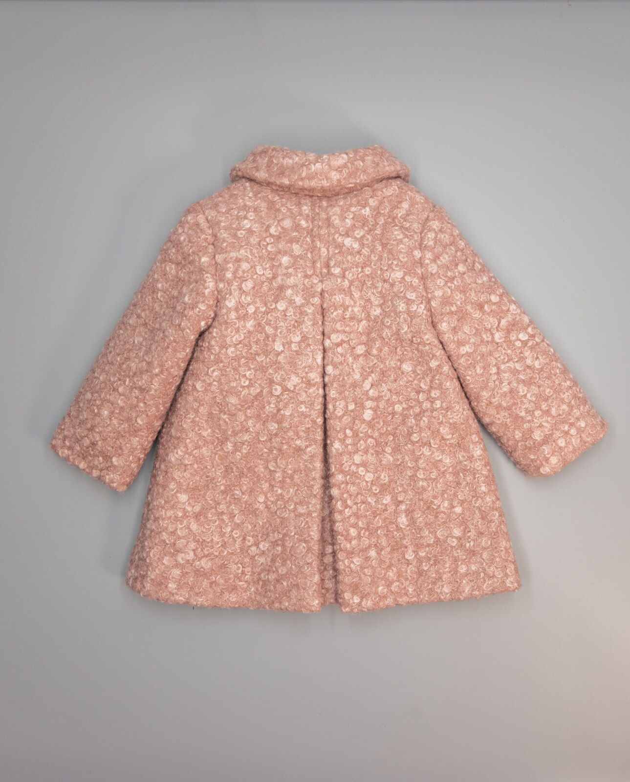 Sobretudo de Bouclé com Bolsos Plastrão e Folho nas Costas Rosa-2