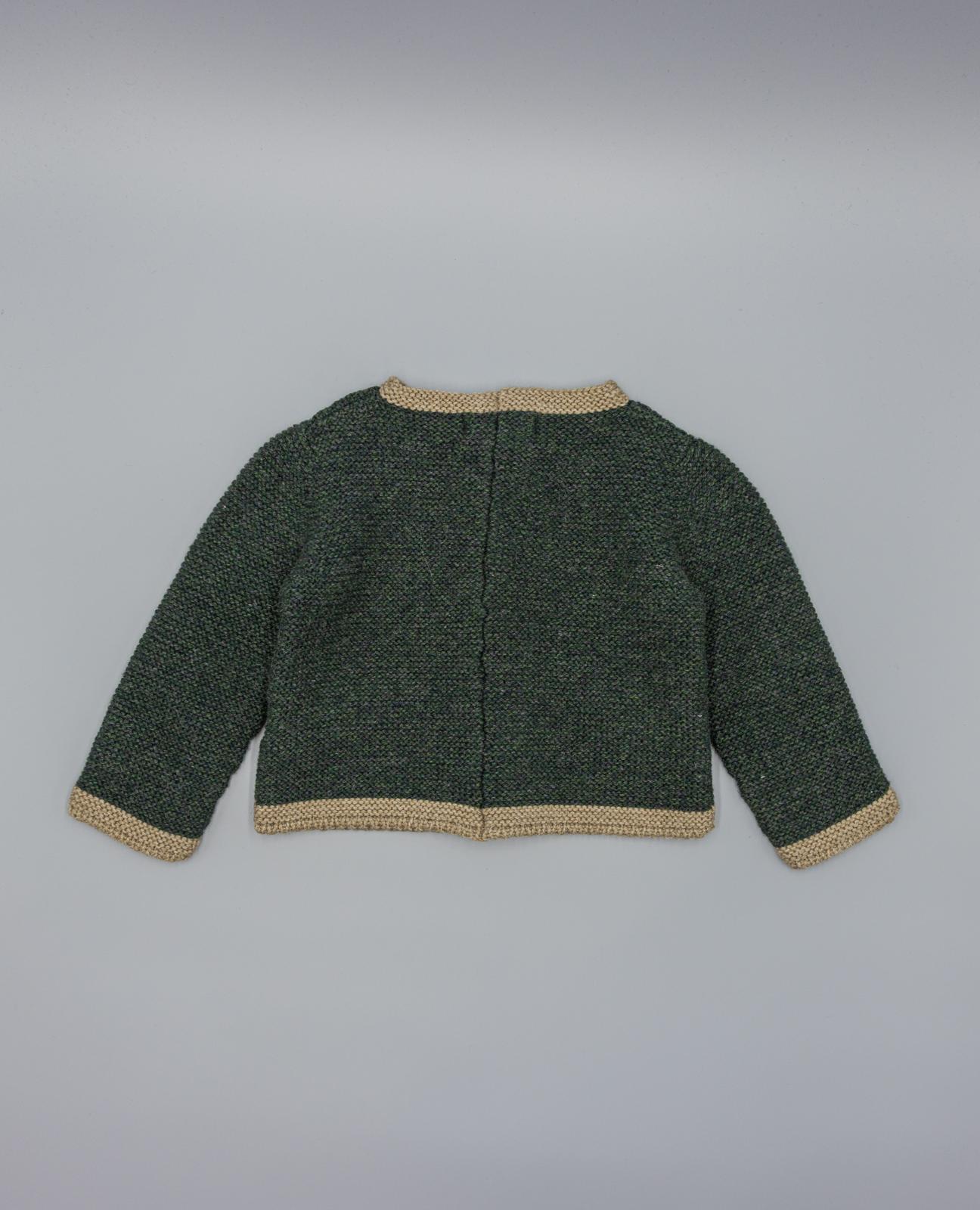 Casaco Verde Tipo Austríaco de Lã Merino com Botões Metálicos Verde-3