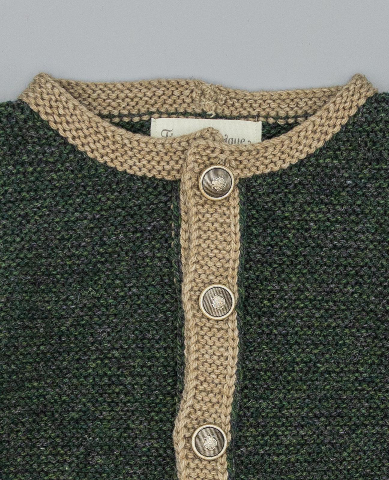 Casaco Verde Tipo Austríaco de Lã Merino com Botões Metálicos Verde-4
