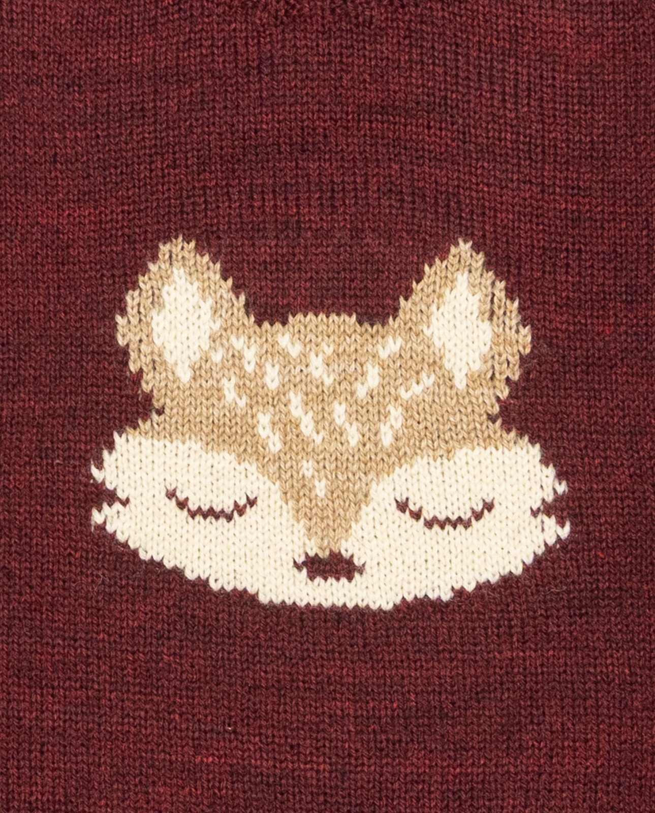 Camisola Bordeaux de Lã Merino com Intarsia de Raposa Bordeaux-4