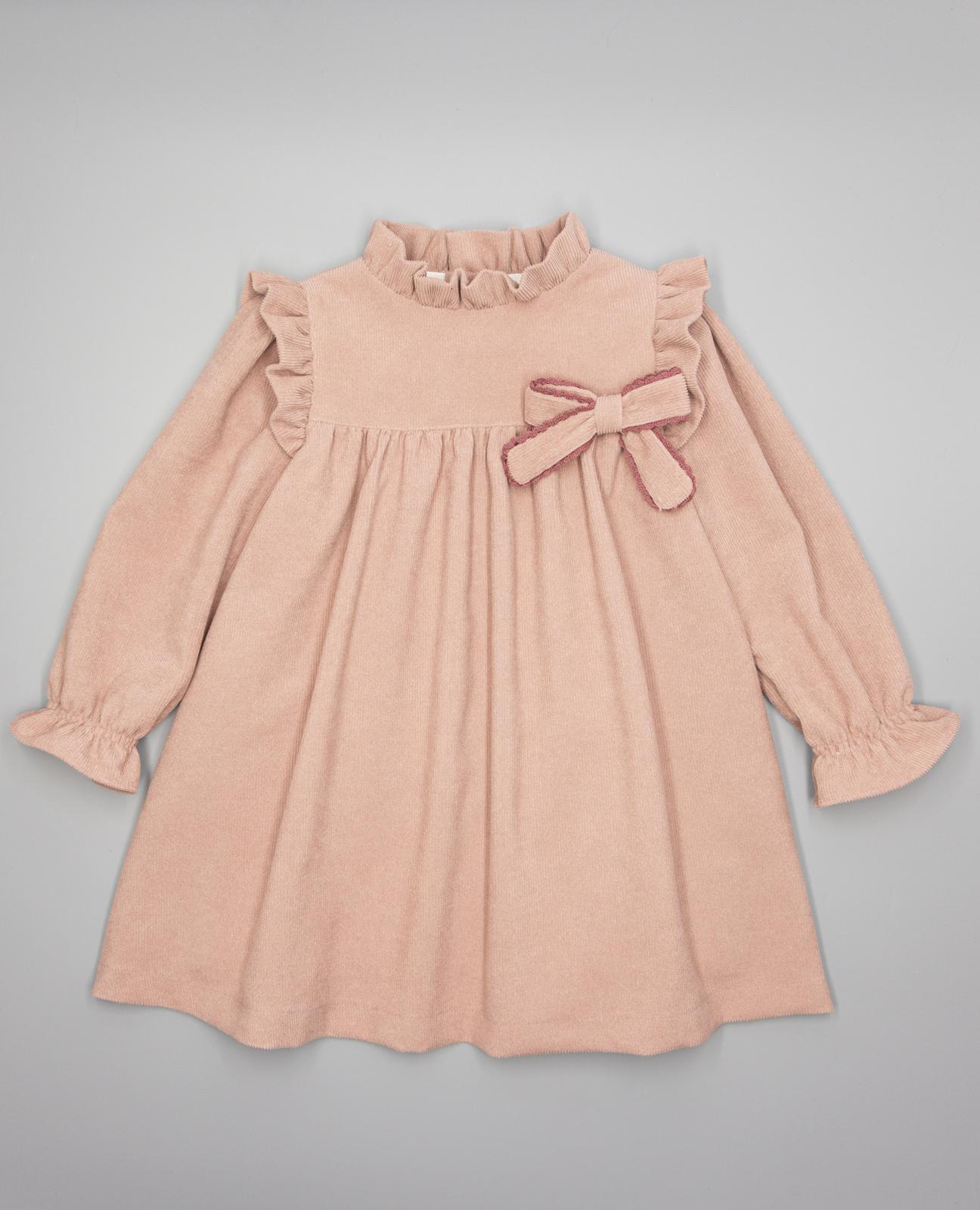 Imagem 0 de Vestido Infantil de Bombazina Técnica com Folho na Gola e Laçada