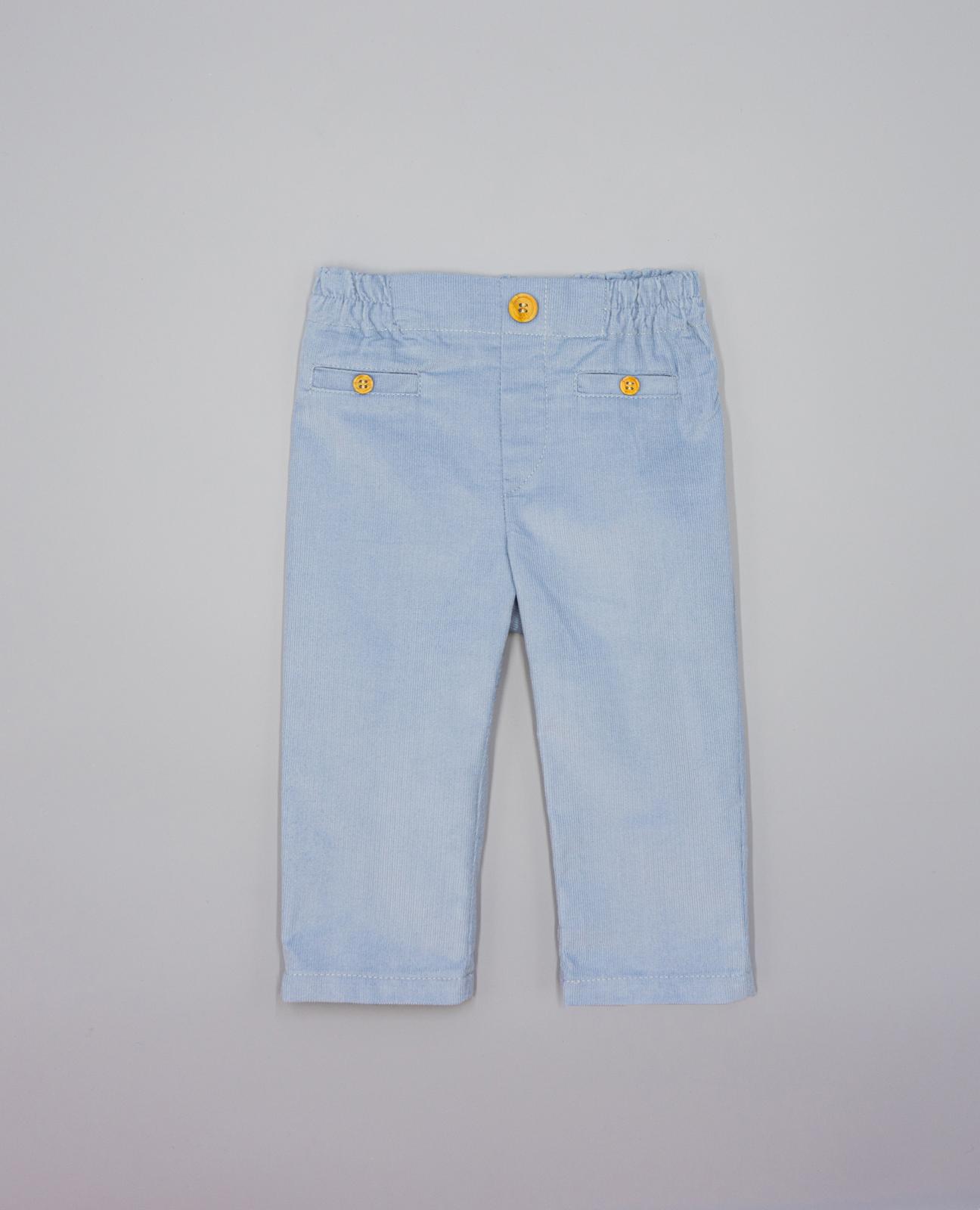 Imagem 0 de Calças Azul de Microbombazina com Bolsos Ojal