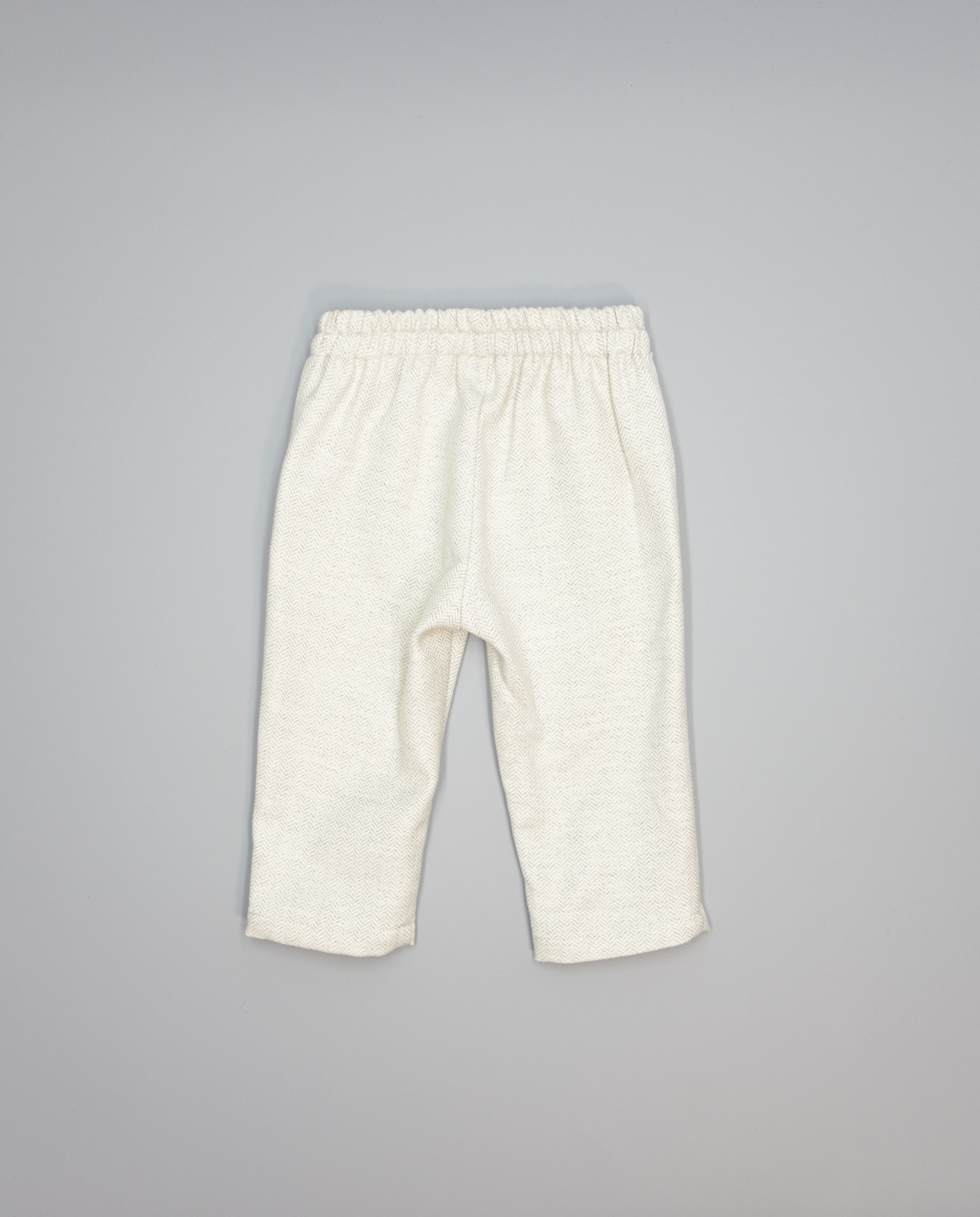 Calças Infantil em Cinzento de Espiga com Bolsos Cinzento-3