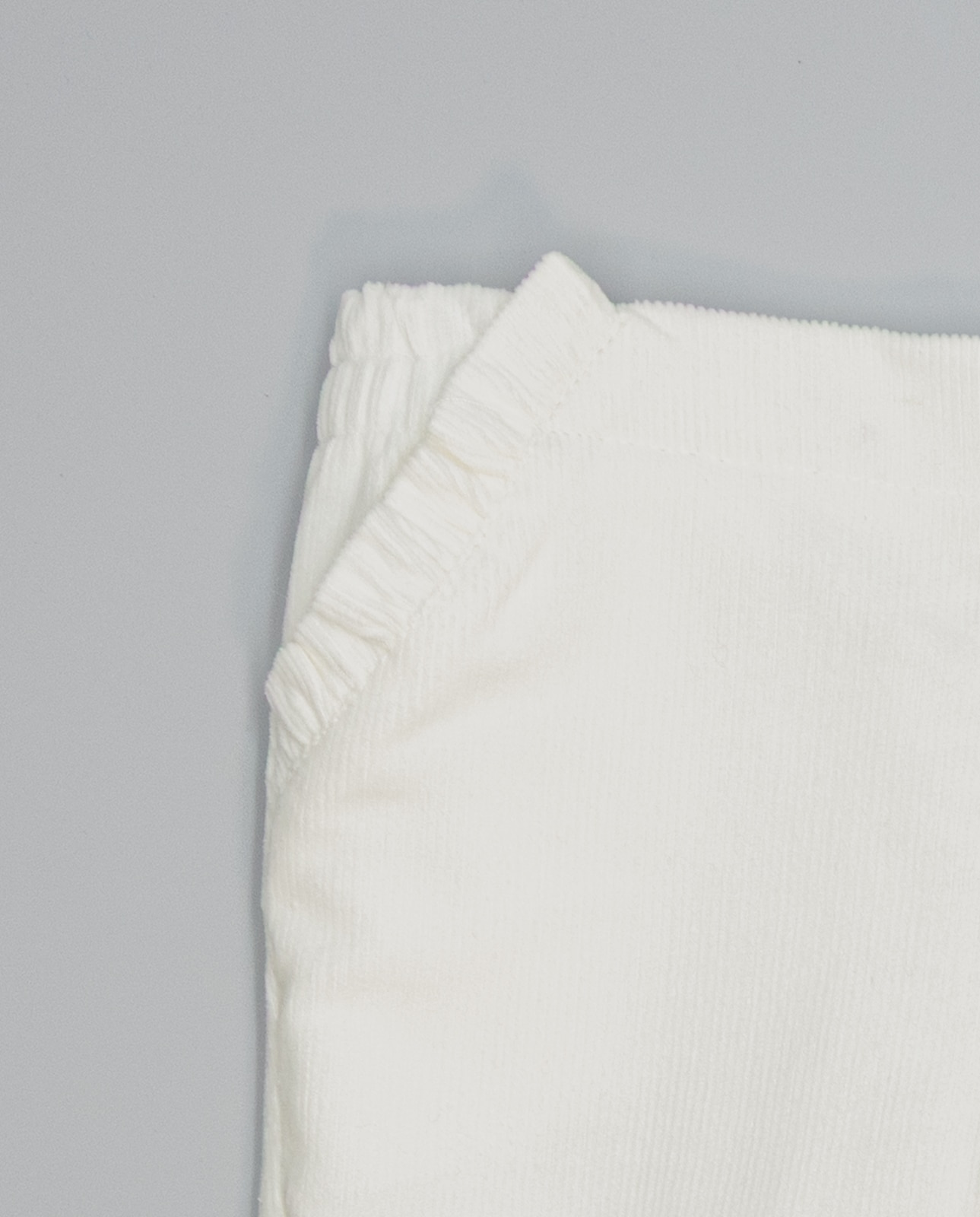Calças de Microbombazina Infantil com Folho nos Bolsos Laterais Branco-3