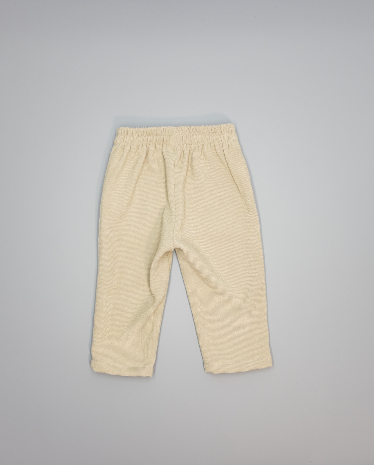 Calças Bege de Bombazina com Bolsos Plastrão Bege-3