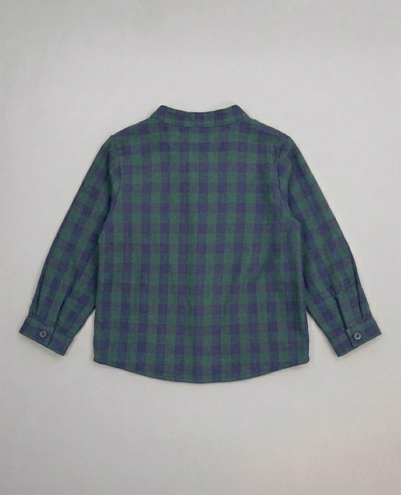 Camisa para Bebé Aos Quadrados com Gola À Padre Multicolor-2
