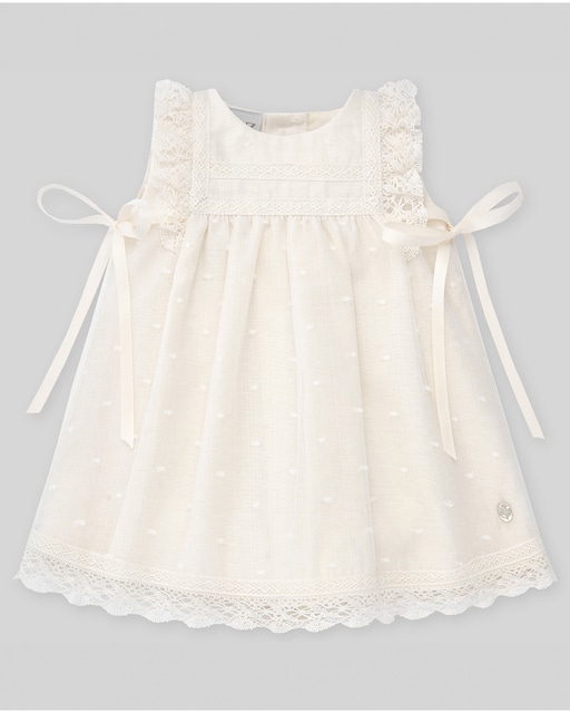 Imagem 0 de Vestido para Bebé de Tule Bordado com Laços Decorativos