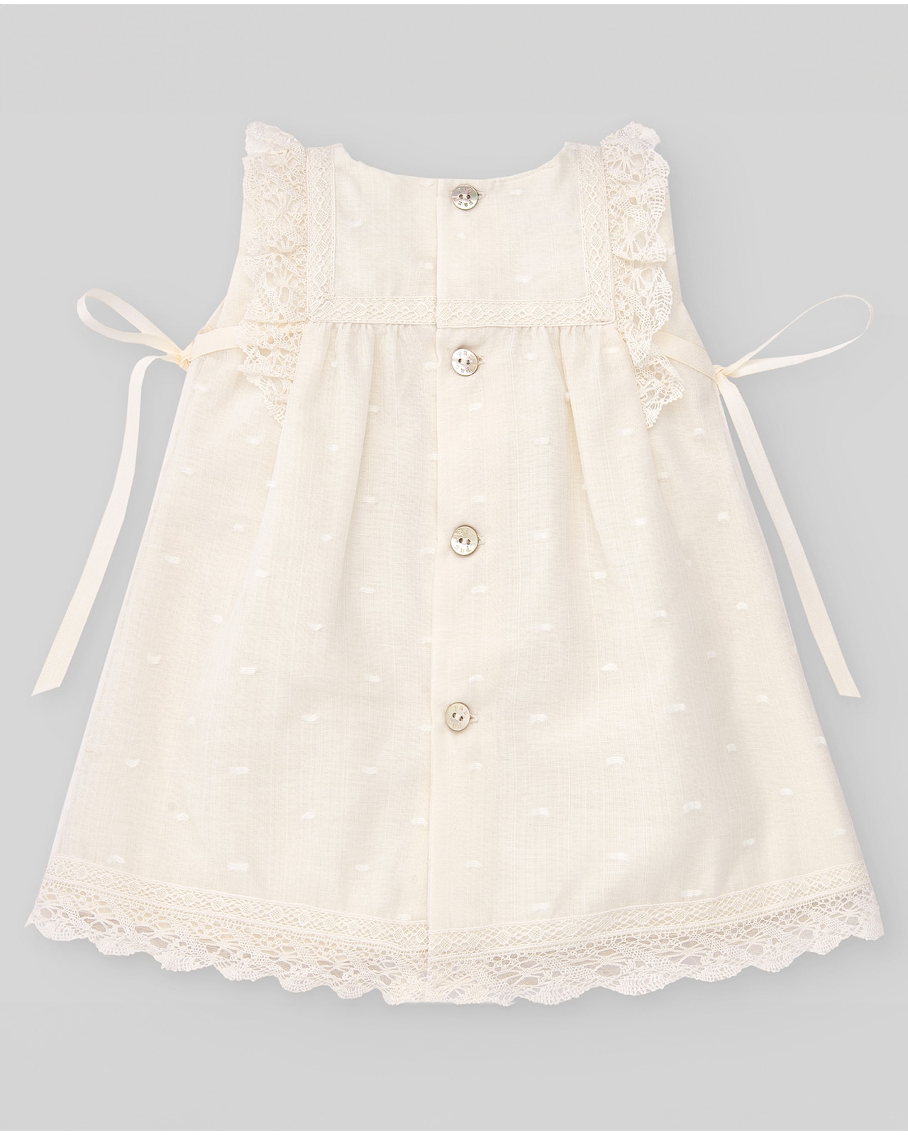 Vestido para Bebé Coleção Essencial de Muselina e Plumeti PAZ Rodríguez Cru-2